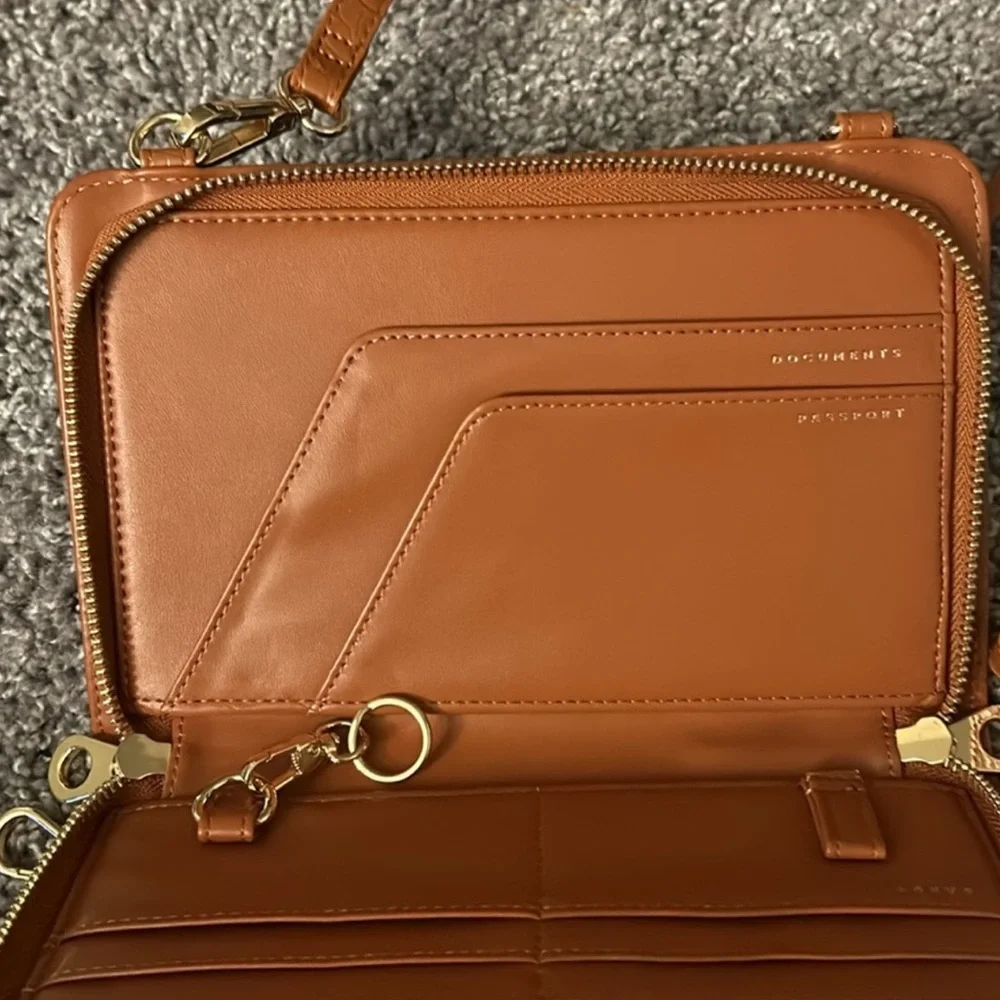 Calpak Croc-Embossed Crossbody Bag in Tan - Picture 4 of 12